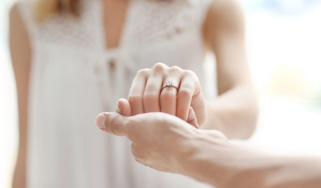 Close Up Of Hand With Engagement Ring High-Res Stock Photo - Getty Images